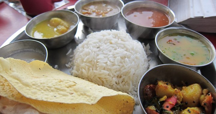 Traditional Indian thali meal